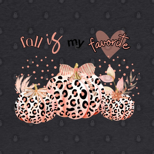 Fall is My Favorite with Leopard Pumpkins in Pink by mw1designsart